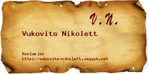 Vukovits Nikolett névjegykártya